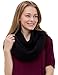 Dimore Women Winter Knit Infinity Scarf Circle Loop Scarf Beanie Set Thick Neck Warmer Scarf (black)