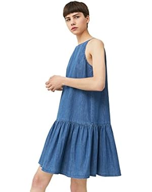 Women's Frilled Denim Dress