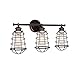 Design House 519736 Ajax Industrial Modern Light with Metal Wire Cage, 3, Coffee Bronze
