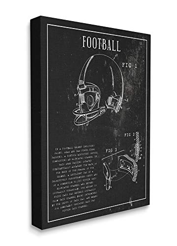 Stupell Industries Football Helmet Sports Chart Retro Figure