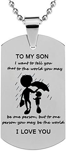 To My Son Dog Tag Gifts Necklace Pendant Military Father To Son Birthday Gift for Son from Dad
