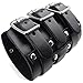 KONOV Wide Genuine Leather Men's Bangle Cuff Bracelet, Punk Rock, Fits 7.5