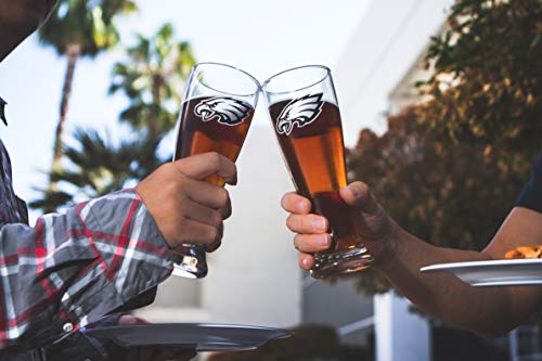 Duck House NFL Philadelphia Eagles Unisex Pilsner Glass Setpilsner Glass Set, Clear, 16 oz/ea