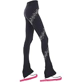 Ice Figure Skating Pants Girls Practice Over Boots Pants Thin Fleece Tights Trousers Rhinestones Child Skate Leggings