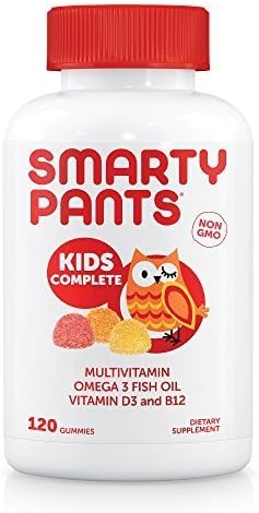 SmartyPants Kids Complete Gummy Vitamins: Multivitamin & Omega 3 DHA/EPA Fish Oil FamilyValue 4Packs (120 Ct)