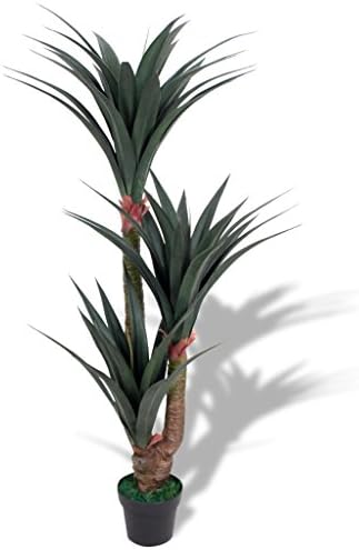 Artificial Yucca Plant with Pot 155 cm Green Home & Garden Decor Artificial Flora