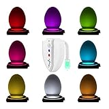 KINGSO Upgraded LED Toilet Light Sensor Motion Activated with UV-C Sterilization, Glow Toilet Bowl Light Up Sensing Toilet Seat Night light Waterproof Bathroom Washroom 8 Color, Kills Mold Bacteria