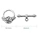 PH PandaHall 20 Sets Tibetan Style Rose IQ Toggle Clasps for Valentine's Jewelry Making Antique Silver