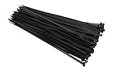 11 Inch Black Cable Ties, Dupont 66 Material, 46 lbs. Working Load, 100 Pack