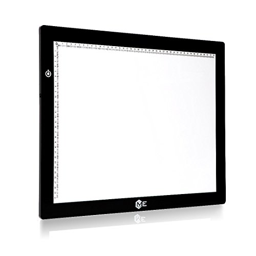 ME456 A3 LED Light Box 12x17 Inch Light Pad 12V DC Power Light Table for Tracing (Black)