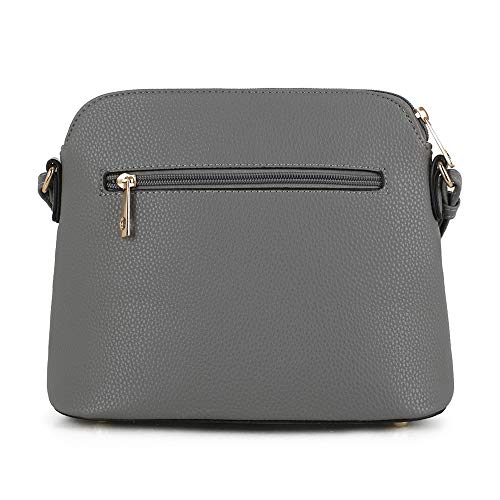 SG SUGU Lunar Lightweight Medium Dome Crossbody Bag Shoulder Bag with Double Tassels Zipper