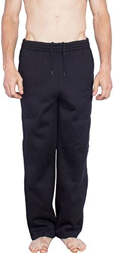 Activewear Sweatpants For Men | Big and Tall Mens Drawstring Elastic Waist Pants (Black,X-Large)