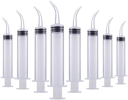 SUNHE 8pcs Disposable 12CC Dental Care Dental Irrigation Syringe With Curved Tip