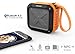 Ancord Waterproof Bluetooth Speaker with FM Radio IPX6 Portable for Outdoor 12 Hours Playtime Silicon Strap for Hanging (Orange)