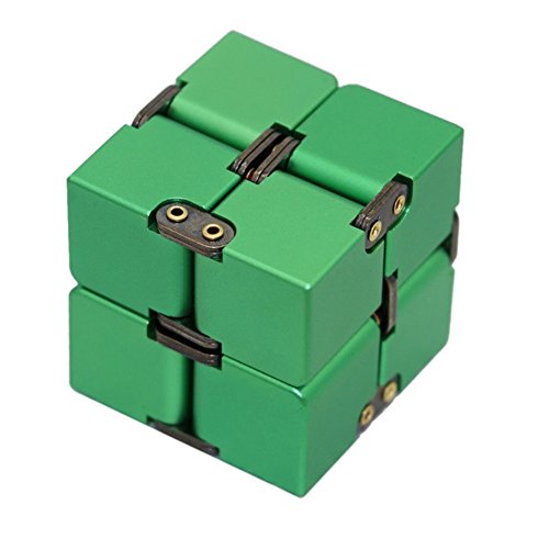 AWICOM Infinity Cube Metal Aluminum Alloy Pressure Reduction Educational Toys for Kids and Adults (Green)