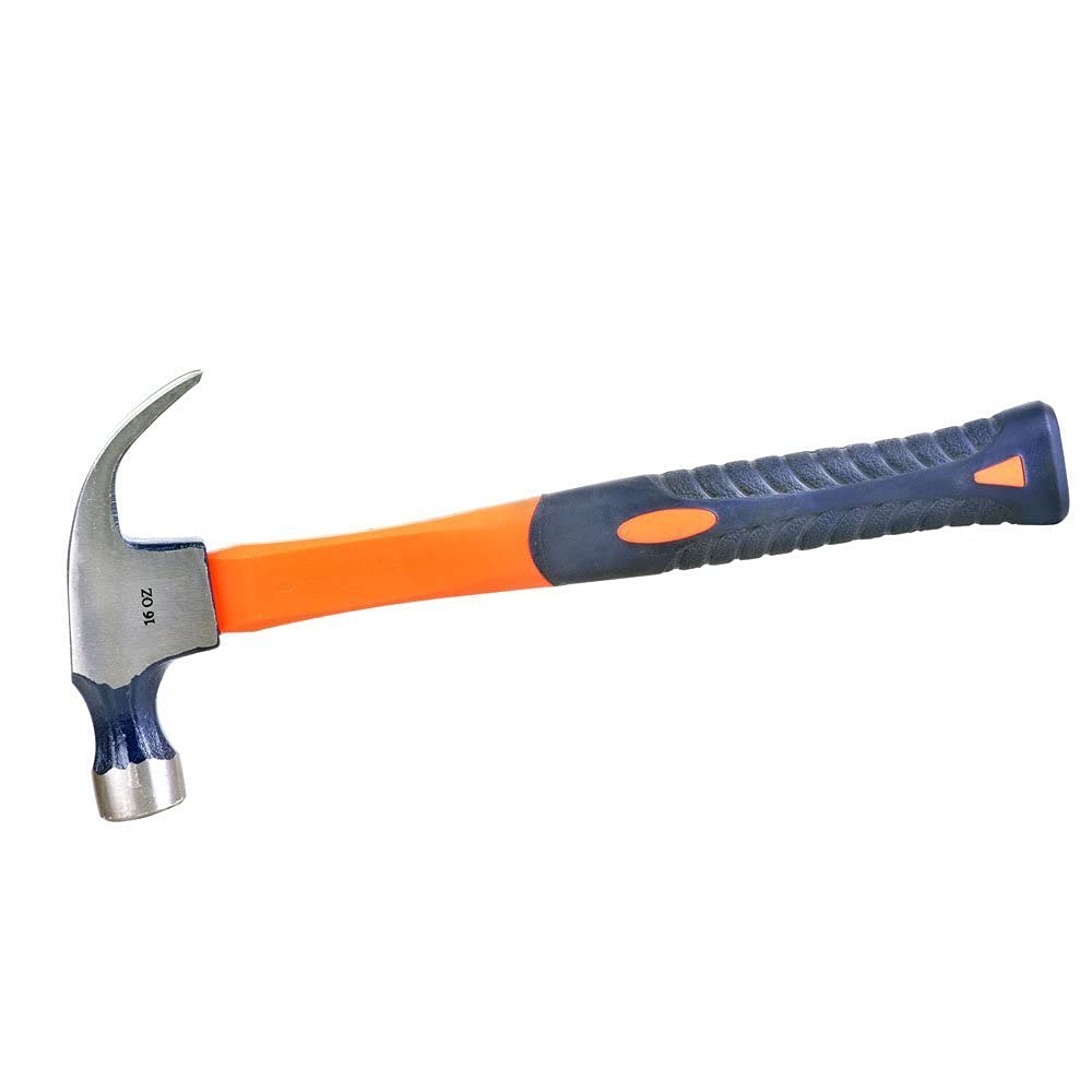 Kosma Claw Hammer 16oz with Drop Forged Head and Fiberglass Handle, DIY Industrial Tools