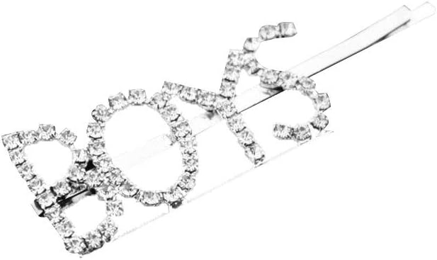 Amazon Goupgolboll ファッションラインストーンの文字デザイン合金女性ヘアサイドクリップヘアピン帽子 男の子のデザイン Goupgolboll ヘアクリップ バレッタ 通販