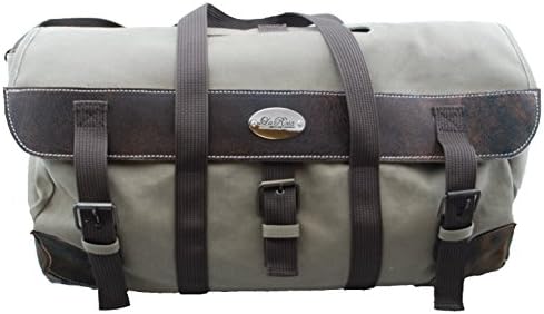 La Rosa Design Extra Large Canvas Duffle Bag Luggage with Real Leather