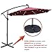 ABCCANOPY 10 FT Solar Powered LED Patio Outdoor Umbrella Hanging Umbrella Cantilever Umbrella Offset Umbrella Easy Open Lift 360 Degree Rotation with 32 LED Lights (Burgundy)