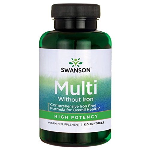 Swanson Multi Without Iron Multivitamin Health Supplement Iron-Free Formula 120 Softgels Sgels