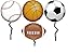 Sports Themed Party Supplies 18 Inch Mylar Balloon Bundle: One Balloon Each of Basketball, Baseball, Football & Soccer Balls for Birthday, Sporting Events, Tailgating, Centerpiece