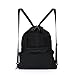 Chnano Drawstring Bag, Foldable Drawstring Backpack Lightweight Sports Gym Bag Unix (Black 2)
