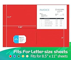Two Pocket Folder, HERKKA 125 Pack 2 Pocket Folders