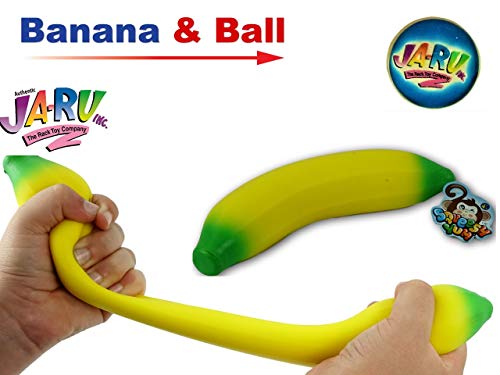 JA-RU Super Stretchy Banana, and Ball Bundle Stretches Long & Shrink Slow. Smells Good | Item #3340- (Banana & Ball)