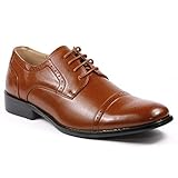 Magestik Men's Two Tone Black White Perforated Wing Tip Lace Up Oxford Dress Shoes