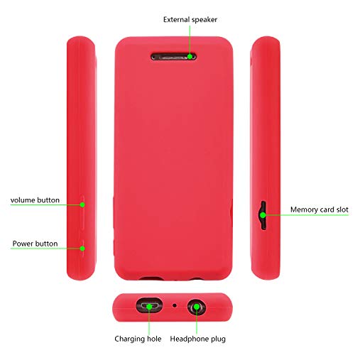 Fromsky Case for Soulcker D16 MP3 Player, Silicone Skin Protective Cover Case (Red) - Thumbnail 3