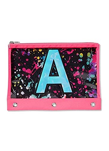 Justice Paint Splatter Initial Pencil Case (Letter W)