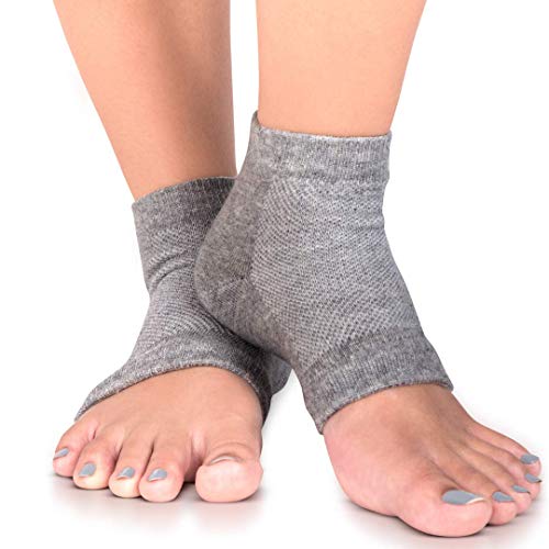 SILKEase Moisturizing Socks – 3 PK Heel Socks – Transform Cracked Heels & Dry Feet with Essential Oil Infused Gel Socks for Maximum Softness – Ultra-Comfortable Toe Open Foot Hydration Sleeve