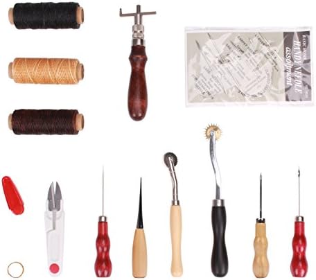 Wisehands 12 Piece Portable Leather Craft Needle Set, Hand Stitching Sewing Punch Tool Set Kit with Sewing Accessories