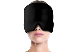 Unisex Sleep Mask, Cooling Headband, Medium-Weight Elastic Light-Blocking Eye Mask, Reusable Travel Eye Mask (Black)