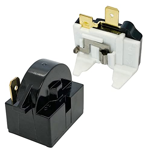 QP2-4.7 /4R7 1 Pin Starter PTC Start Relay w/ 6750C-0005P Overload Protector, Compatible with Kenmore Vissani LG Refrigerator Compressor for Mini Fridges, Wine/Beer Coolers