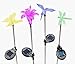 Solaration KB1041 Solar Stake Flower, Hummingbird, Butterfly and Dragonfly Garden Stake Lights, Four Pieces Set primary