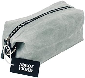 Dopp Kit by Abbot Fjord -- Mens and Womens Water-Resistant Waxed Canvas Toiletry Bag for Travel -- Durable and Adjustable (Grey)