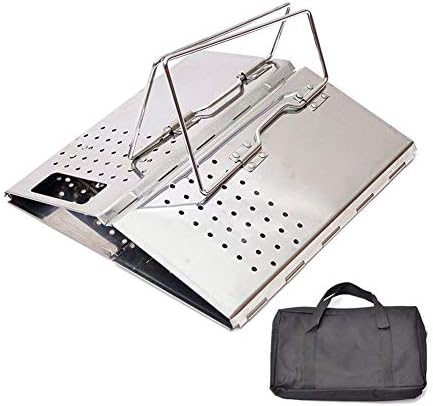 Jushi Folding Charcoal Starter with Handle Stainless Steel BBQ Chimney Starter Portable Charcoal Lighter Camping Cooking Tool Charcoal Stove Pot Barbecue charcoal briquette Lighter Fast Coal Starter