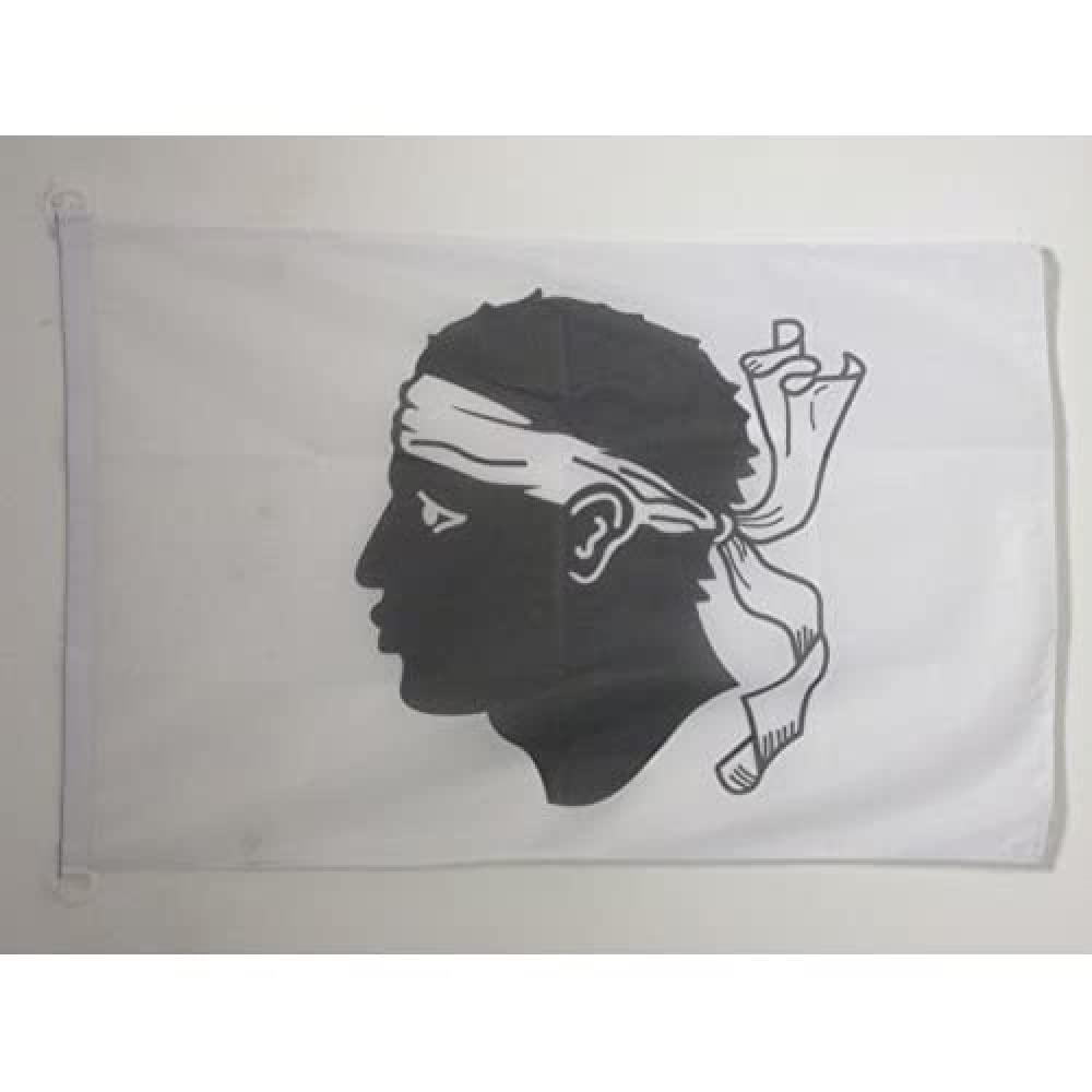 AZ FLAG - Corsica Flag - 2x3 Ft - For Outdoor - French region of Corse Banner Knitted Polyester with Two Plastic Rings - Fade Resistant - Vivid Colors - 2' x 3' Feet - 90x60 Cm