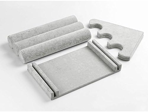 Sinoba Bracelet Stand Jewellery Stand 3 Tier Grey Velvet Look - Image 3