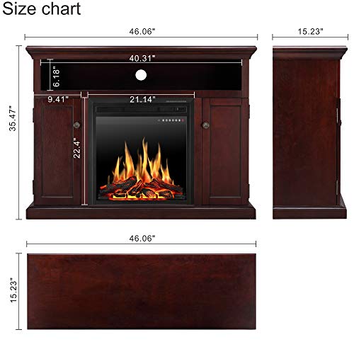 JAMFLY Electric Fireplace TV Stand Wood Mantel for TV Up to 55", Media
