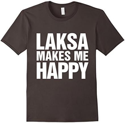 Mens Laksa Makes Me Happy T-Shirt 3XL Asphalt