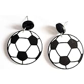 Sport Ball Dangle Earrings Football Soccer Rugby Basketball Baseball Acrylic Drop Earrings for Women girld Fan jewelry Gifts