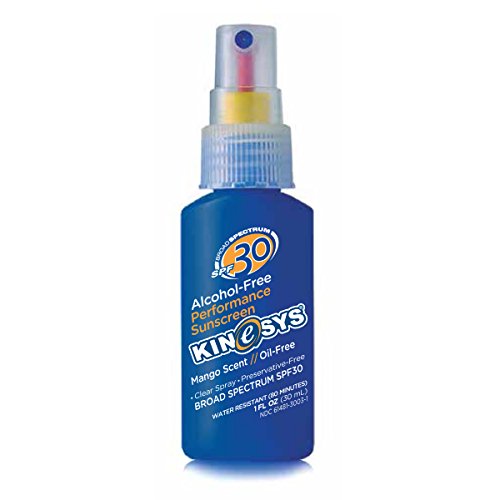 KINeSYS SPF30 Performance Sunscreen Spray, Mango Scent, Travel Size, 1oz