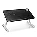 Quze Adjustable Wooden Laptop Desk Notebook Computer Stand with Built in Cooling Fan Portable, Foldable Lap Desk
