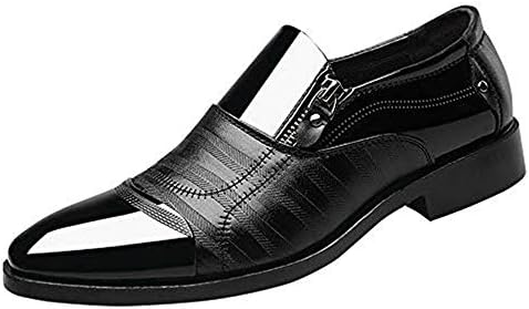 LILICAT Mens Business Dress Shoes Mens Leather Wedding Shoes Formal Dress Shoes Size 5.5-10.5 Pointed Head Men Shoes A Pedal Casual Lazy Side Zipper Shoe