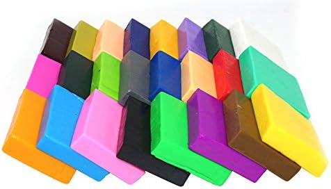 24 Largh Blocks DIY Colorful Fimo Polymer Clay Oven Baked Modelling Moulding for Kids Craft with Modeling Tools, Tutorials and Accessories,2.2 LBS