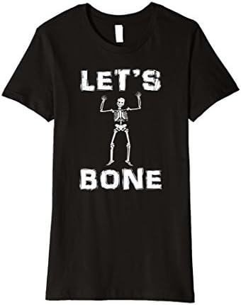 Womens Lets Bone Skeleton Cute Funny Halloween Party T Shirt Skull Small Black