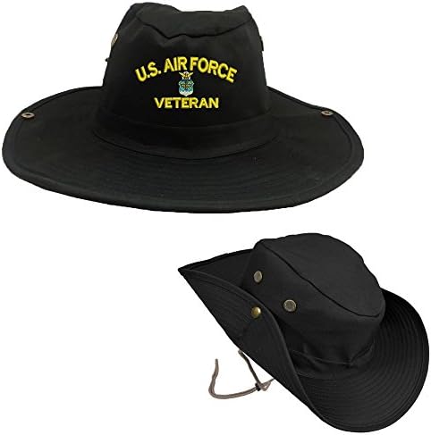 AIR-Force-Veteran-USAF-Vet-Outdoor-Hiking-Hunting-HAT-Soldier-Boonie-Bush Black