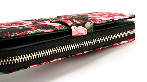 LOVESHE Women's Bueaty Flower Polyester Bifold Purse Clutch Wallet Card Holder New Fashion(17DHH28) - Thumbnail 5